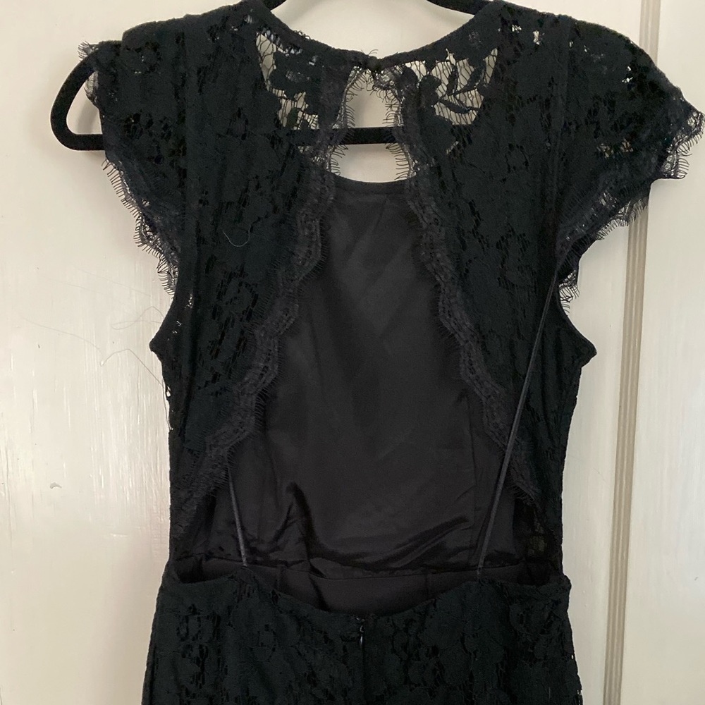 Black lace dress with back cutout